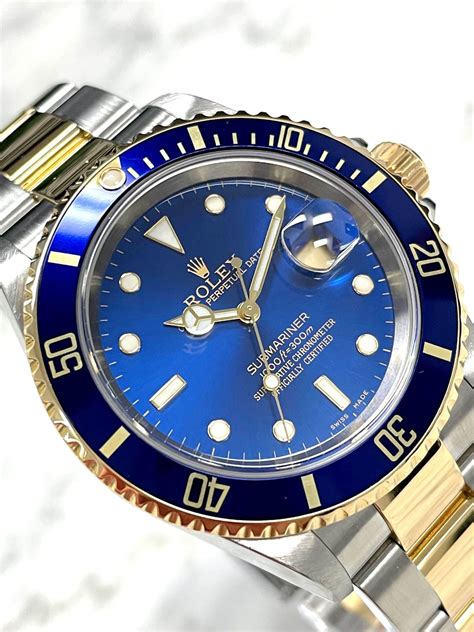 rolex submariner blue gold price|rolex submariner two tone price.